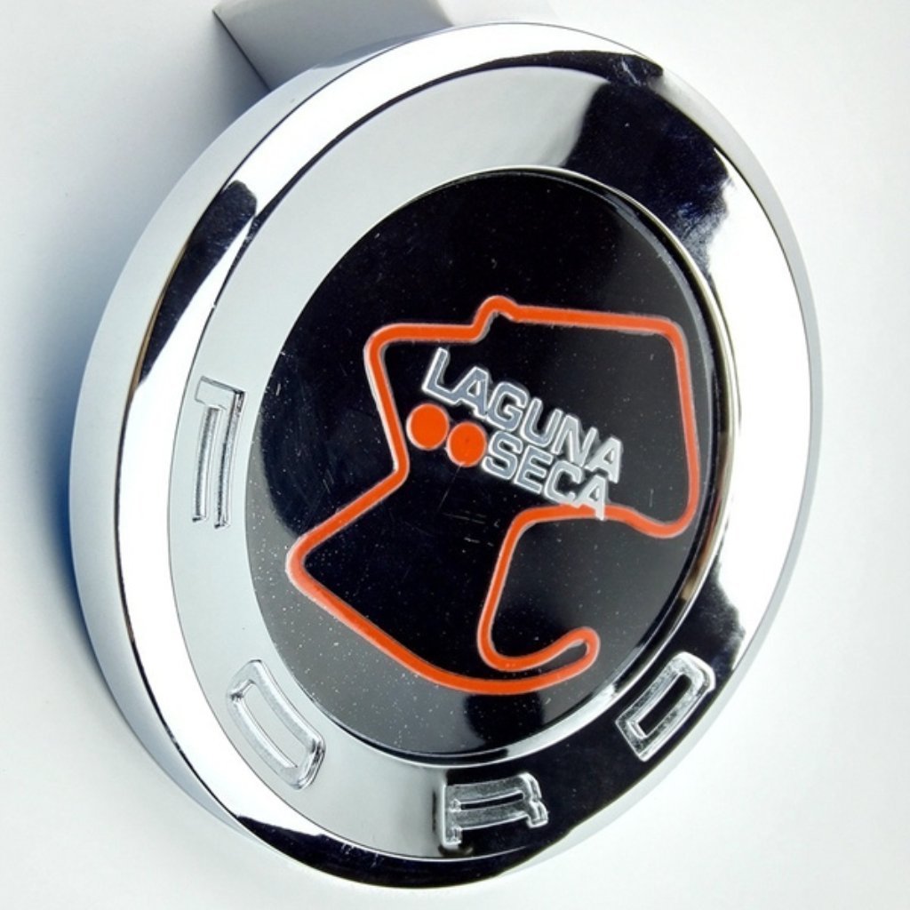 Boss 302 Red Laguna Seca Decal Chrome Black Trunk Deck Lid Emblem